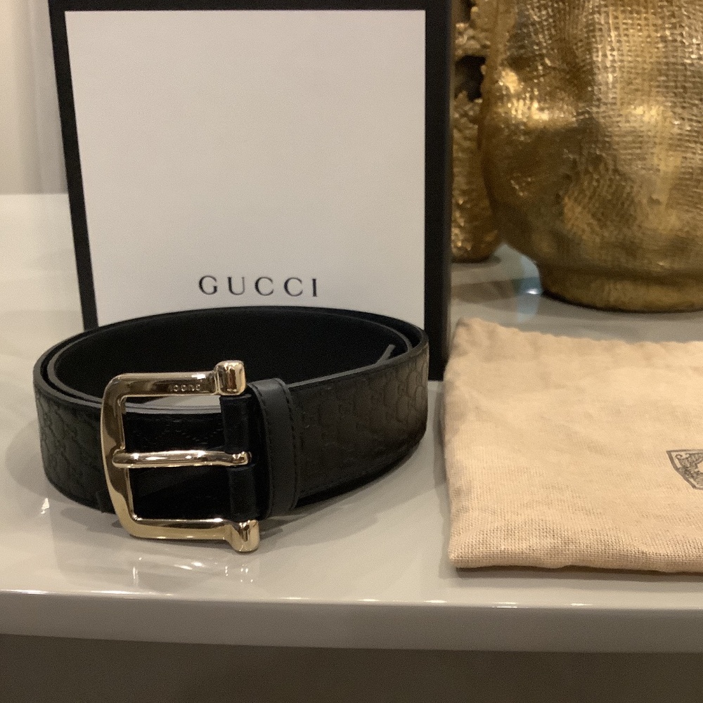 Gucci microguccissima soft leather belt with goldtone buckle